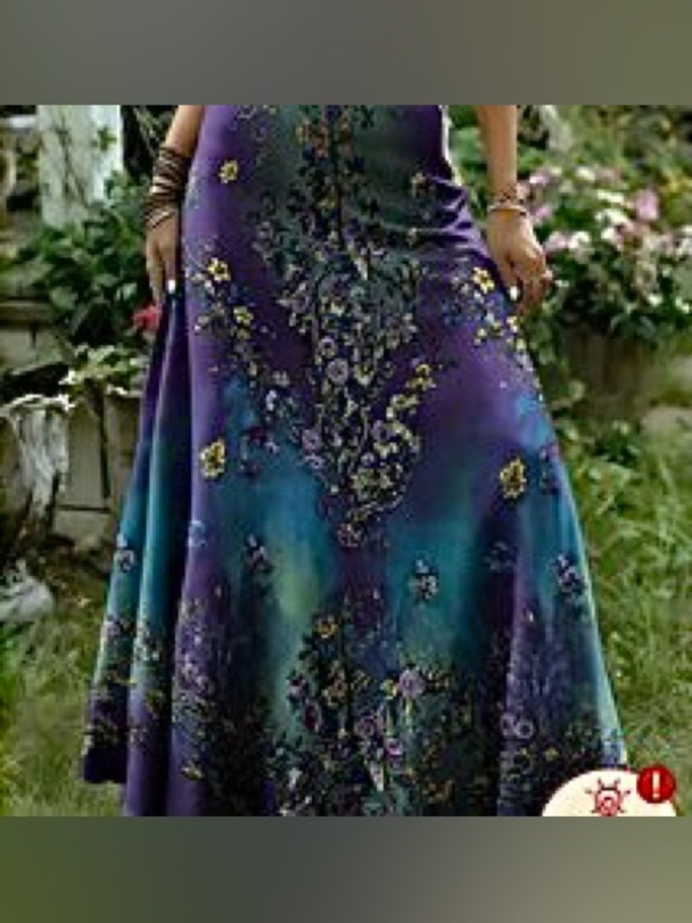 Purple Printed Boho Maxi Skirt. Size L. NWT.